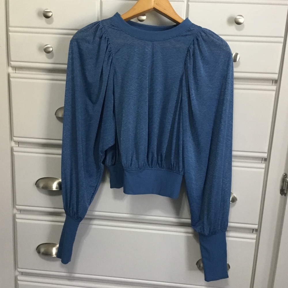 FP Movement Free People Blouson Sleeve Sheer Lightweight Festival Yoga Top XS